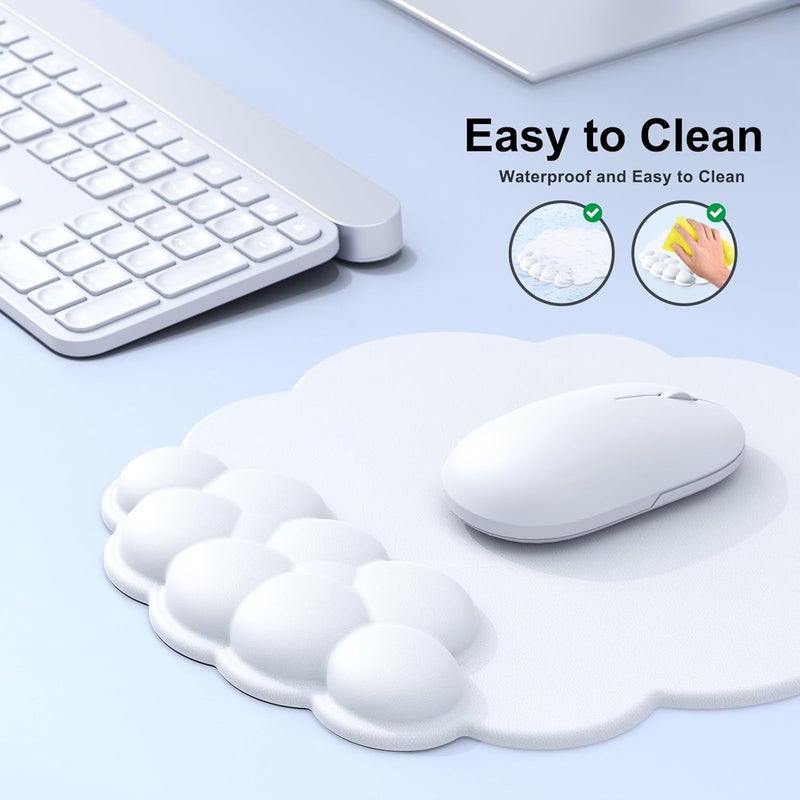 MOKURU Cloud Mouse Pad with Wrist Rest, Cloud Keyboard Wrist Rest, Mouse Pad Wrist Support, Ergonomic Keyboard Mouse Wrist Support White - Image 4